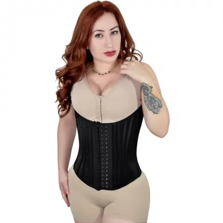 Cinta Modeladora Alta Compressão Tecido Cetinete Duplo 18 Barbatanas